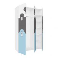 Детская Сити ПМ-332.25 исп 2 Шкаф комбинирован (3д) (Белый/Графит/Голубой) в Глазове - glazov.mebel24.online | фото 2