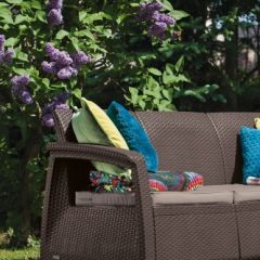 Диван пластиковый Корфу Макс (Corfu love seat max) коричневый в Глазове - glazov.mebel24.online | фото 2