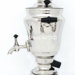 Электрический самовар из латуни никелированный на 1,5 литра форма "Тюльпан" с защитой от выкипания в Глазове - glazov.mebel24.online | фото