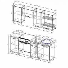 Кухонный гарнитур Антрацит 2000 (Стол. 26мм) в Глазове - glazov.mebel24.online | фото 2