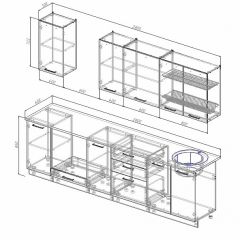 Кухонный гарнитур Антрацит 2800 (Стол. 26мм) в Глазове - glazov.mebel24.online | фото 2