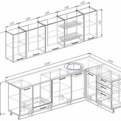 Кухонный гарнитур угловой Графика 2600х1600 (Стол. 26мм) в Глазове - glazov.mebel24.online | фото 2