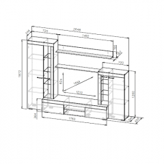 Гостиная МГС 5 (Цемент светлый/Белый) в Глазове - glazov.mebel24.online | фото 3