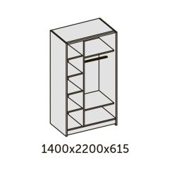 ИННЭС-5 Шкаф-купе 2-х дв. 1400 (1дв. Ф1 - бодега белая, 1дв. Ф2 - зеркало) в Глазове - glazov.mebel24.online | фото 2