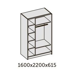 ИННЭС-5 Шкаф-купе 2-х дв. 1600 (2дв. Ф1 - венге) в Глазове - glazov.mebel24.online | фото 2