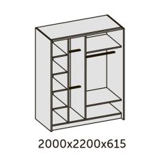 ИННЭС-5 Шкаф-купе 2-х дв. 2000 (2 дв. Ф3 - венге вст. экокожа корич) в Глазове - glazov.mebel24.online | фото 2
