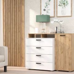 Комод №8 (Дуб Крафт Золотой/Белый) в Глазове - glazov.mebel24.online | фото