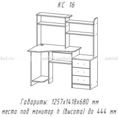 Компьютерный стол №16 (Анкор темныйанкор темный) в Глазове - glazov.mebel24.online | фото