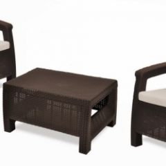 Комплект мебели Корфу Уикенд (Corfu Weekend) коричневый - серо-бежевый * в Глазове - glazov.mebel24.online | фото