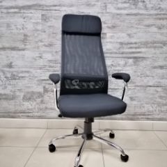 Кресло Barneo K-115 для персонала (черная ткань, черная сетка) в Глазове - glazov.mebel24.online | фото