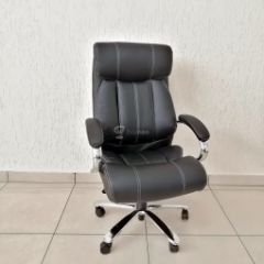 Кресло Barneo K-303 для руководителя (черная экокожа) в Глазове - glazov.mebel24.online | фото