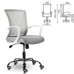 Кресло BRABIX "Wings MG-306" (пластик белый, хром, сетка, серое) 532012 в Глазове - glazov.mebel24.online | фото 2