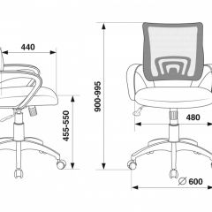 Кресло Бюрократ CH-695N/DG/TW-11 серый TW-04 черный TW-11 в Глазове - glazov.mebel24.online | фото 4