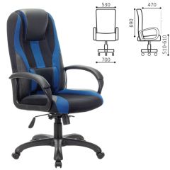 Кресло компьютерное BRABIX PREMIUM "Rapid GM-102" (экокожа/ткань, черное/синее) 532106 в Глазове - glazov.mebel24.online | фото 2