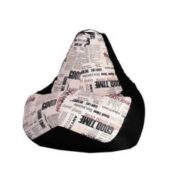 Кресло-мешок XL Газета-Black в Глазове - glazov.mebel24.online | фото