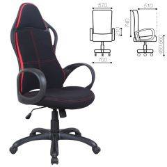 Кресло офисное BRABIX PREMIUM "Force EX-516" (ткань черное/вставки красные) 531571 в Глазове - glazov.mebel24.online | фото