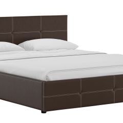Кровать двойная Синди 160 + ортопед + ПМ + дно (арт. Марика 468 к/з (шоколад)) в Глазове - glazov.mebel24.online | фото