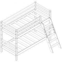 Кровать низкая с наклонной лестницей Соня (Вариант 12) в Глазове - glazov.mebel24.online | фото 3