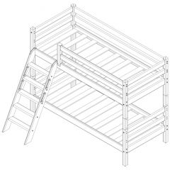 Кровать низкая с наклонной лестницей Соня (Вариант 12) в Глазове - glazov.mebel24.online | фото 4