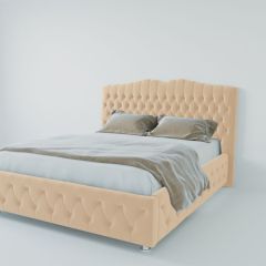 Кровать Нягань с ПМ 1200 (экокожа бежевая) в Глазове - glazov.mebel24.online | фото 2
