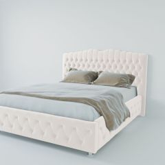 Кровать Нягань с ПМ 1200 (экокожа белая) в Глазове - glazov.mebel24.online | фото 2