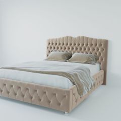 Кровать Нягань с ПМ 800 (велюр светло-серый) в Глазове - glazov.mebel24.online | фото 2