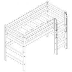 Кровать полувысокая с прямой лестницей Соня (Вариант 5) в Глазове - glazov.mebel24.online | фото 3