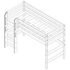 Кровать полувысокая с прямой лестницей Соня (Вариант 5) в Глазове - glazov.mebel24.online | фото 4