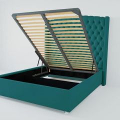 Кровать Берлин ЛЮКС с ПМ 1600 (велюр бирюзовый) в Глазове - glazov.mebel24.online | фото
