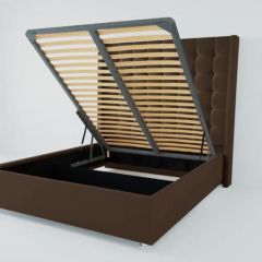 Кровать Венеция ЛЮКС с ПМ 1800 (экокожа коричневая) в Глазове - glazov.mebel24.online | фото 2