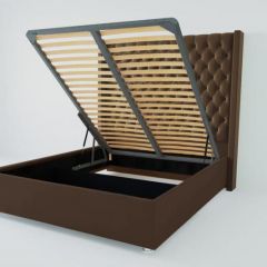 Кровать Версаль ЛЮКС с ПМ 2000 (экокожа коричневая) в Глазове - glazov.mebel24.online | фото 2