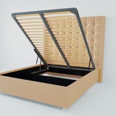 Кровать Венеция ЛЮКС с ПМ 1200 (экокожа бежевая) в Глазове - glazov.mebel24.online | фото
