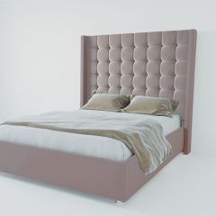 Кровать Венеция ЛЮКС с ПМ 2000 (велюр темно-серый) в Глазове - glazov.mebel24.online | фото 2