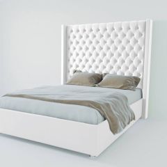 Кровать Версаль ЛЮКС с ПМ 2000 (экокожа белая) в Глазове - glazov.mebel24.online | фото