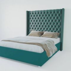 Кровать Версаль ЛЮКС с ПМ 2000 (велюр бирюзовая) в Глазове - glazov.mebel24.online | фото