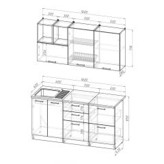Кухонный гарнитур Лариса стандарт 4 1600 мм в Глазове - glazov.mebel24.online | фото 2