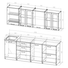 Кухонный гарнитур Лоретта компакт 2200 мм в Глазове - glazov.mebel24.online | фото 2