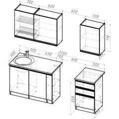Кухонный гарнитур Ноктюрн стандарт 1600 мм в Глазове - glazov.mebel24.online | фото 2