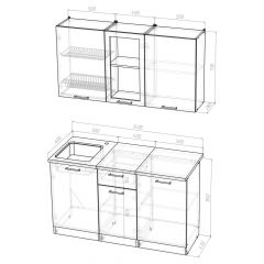 Кухонный гарнитур Ольга медиум 1 1400 мм в Глазове - glazov.mebel24.online | фото 2