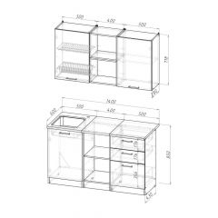 Кухонный гарнитур Ольга медиум 4 1400 мм в Глазове - glazov.mebel24.online | фото 2