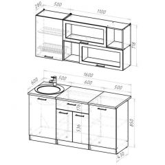 Кухонный гарнитур Паола стандарт 1600 мм в Глазове - glazov.mebel24.online | фото 2