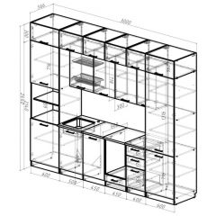 Кухонный гарнитур Сапфир 2 экстра 3000 мм в Глазове - glazov.mebel24.online | фото 2