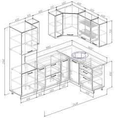 Кухонный гарнитур угловой Бланка 2400х1600 (Стол. 26мм) в Глазове - glazov.mebel24.online | фото 3