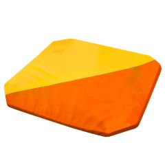 Мат гимнастический 1,3x1,3x0,05м складной скошенные углы цв.оранжевый-желтый в Глазове - glazov.mebel24.online | фото