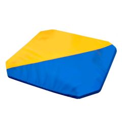 Мат гимнастический 1,3x1,3x0,05м складной скошенные углы цв.синий-желтый в Глазове - glazov.mebel24.online | фото