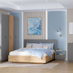 Модульная спальня Квадро (ЛДСП дуб крафт золотой) в Глазове - glazov.mebel24.online | фото