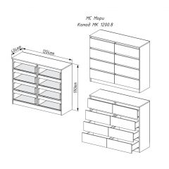 МОРИ МК 1200.8 Комод (графит) в Глазове - glazov.mebel24.online | фото 3