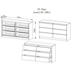 МОРИ МК 1380.6 Комод (графит) в Глазове - glazov.mebel24.online | фото 3