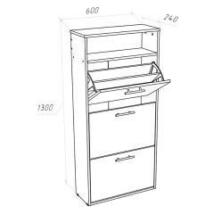 Обувница 3 секции (белый) в Глазове - glazov.mebel24.online | фото 2