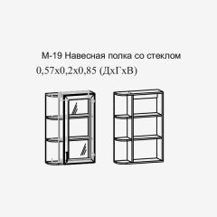 Париж №19 Навесная полка с зеркалом (ясень шимо свет/серый софт премиум) в Глазове - glazov.mebel24.online | фото 2